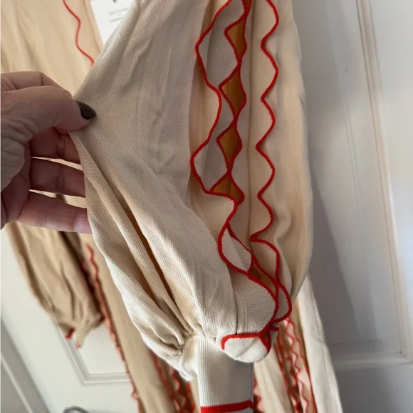 Zimmermann Beige and Red Midi Dress - Picture 4 of 9